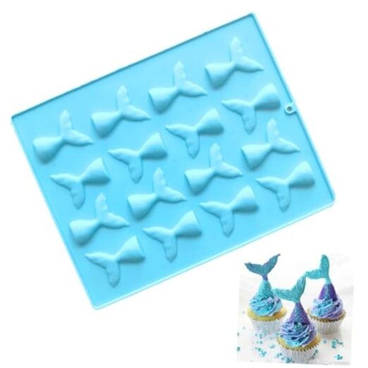 16 Cavity Mermaid Tails Silicone Moldss for Chocolate, Fondant, Mermaid Mold