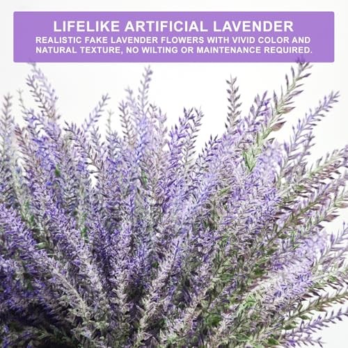 Artificial Lavender Flowers for Outdoors Summer 20 Bundles Gray Purple gallery