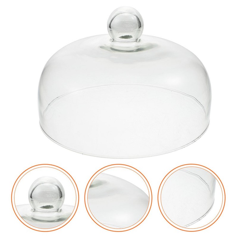 Glass Cover Food Cloche Cake Stand with Dome Dust-proof Transparent gallery