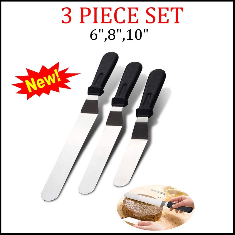 Offset Spatula 6″,8″,10″ Cake Icing Professional Stainless Steel Decorating Tool