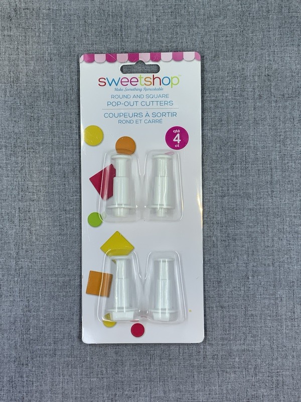 Sweet Shop Round And Square Pop Out Cutters 4ct