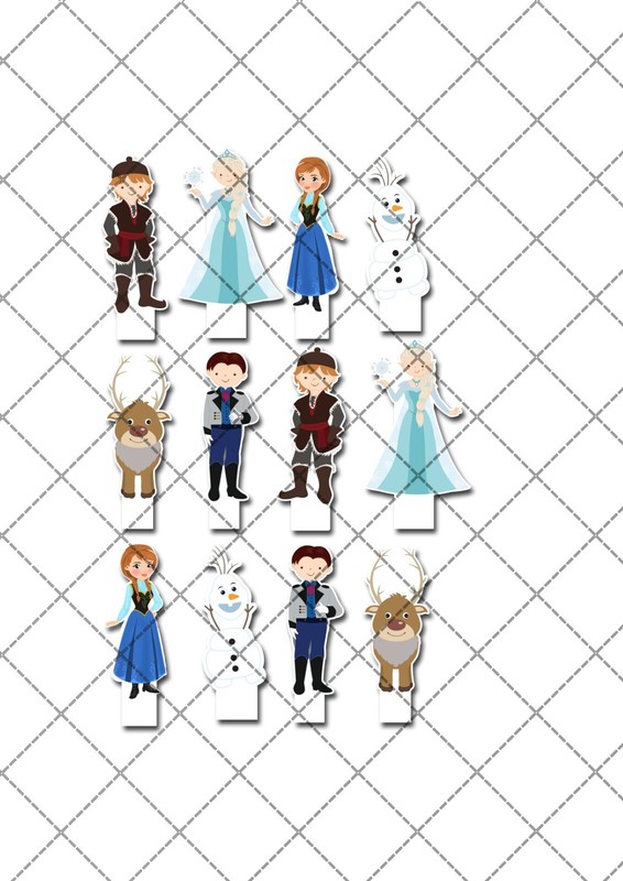 Frozen Anna Elsa Pre-cut Edible Stand-Up Wafer Card Cupcake Toppers gallery