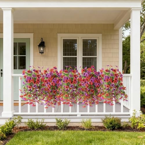 Artificial Flowers Wind Chime Bellflower 2 Pcs Faux Flowers 2pcs Red&lotus Red gallery