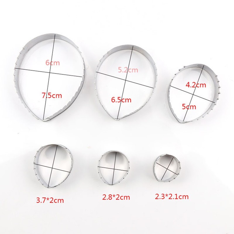 6 Pcs Stainless Steel Rose Leaves Petals Shaped Biscuit Molds for Baking gallery