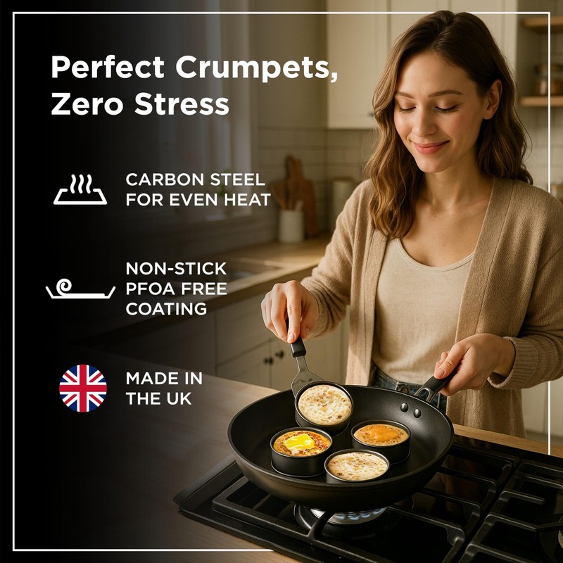 Crumpet Rings Nonstick 3.5 inch - English Muffin Rings - Set of 4 Food Ring M... gallery