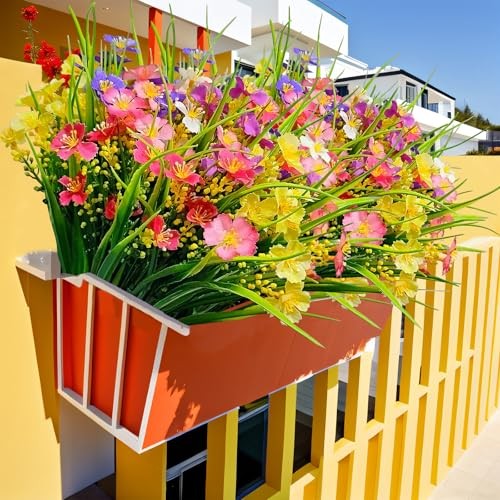 12 Bundles Artificial Flowers for Outdoor: UV Resistant Faux Silk Wildflowers gallery