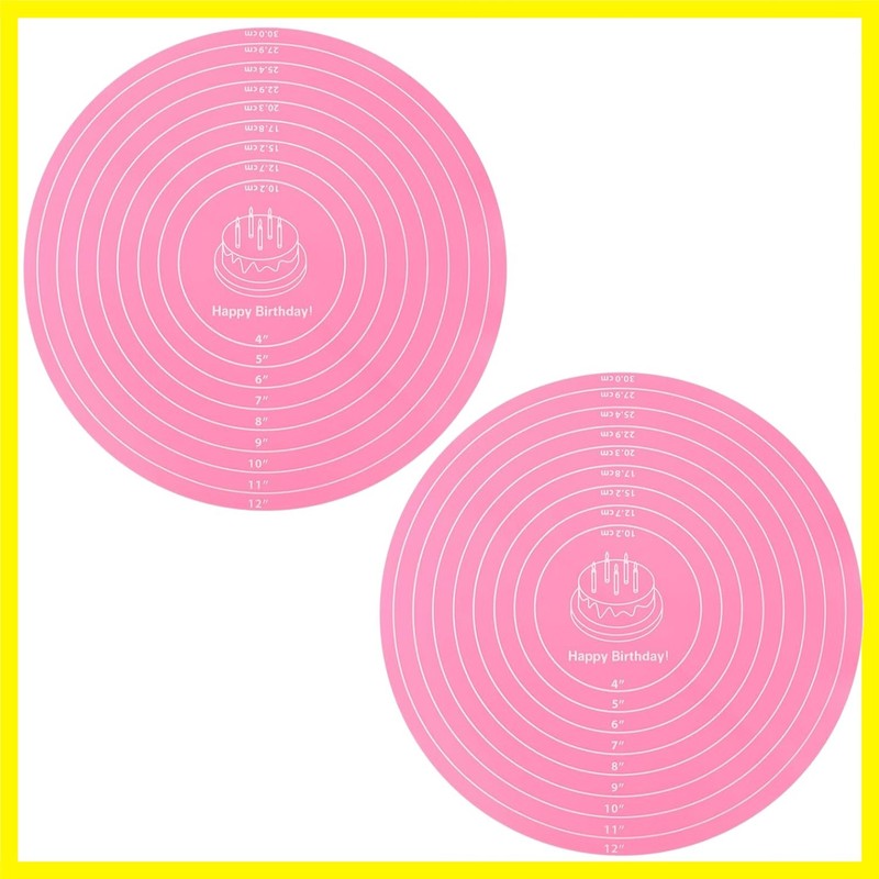 2Pcs 12″ Silicone Cake Mat Non Slip Cake Turntable Mat | Silicone Mat for Cak…