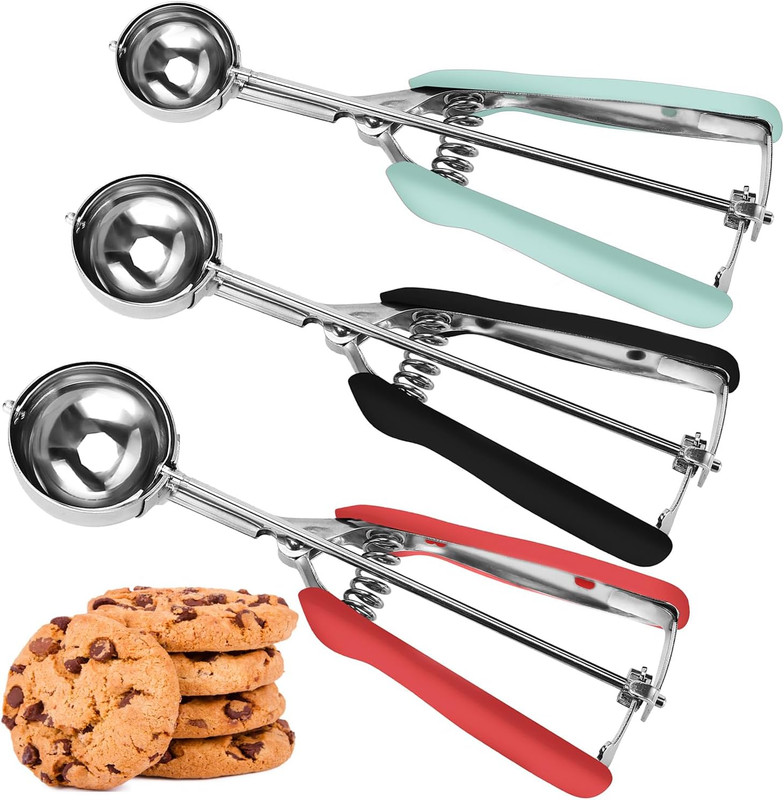 JUNADAEL J Cookie Scoop Set, Cookie Scoops for Baking Set of 3, Cookie Dough Sco
