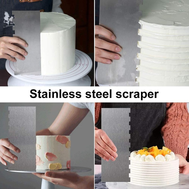 Cake Scraper Smoother Cake Decorating Supplies Kit 9 Inch Metal Bench Scraper... gallery