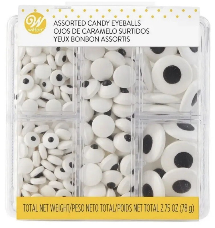 Assorted Candy Eyes Eyeballs Edible Sugar Royal Icing Wilton 3 szs for Cup Cakes