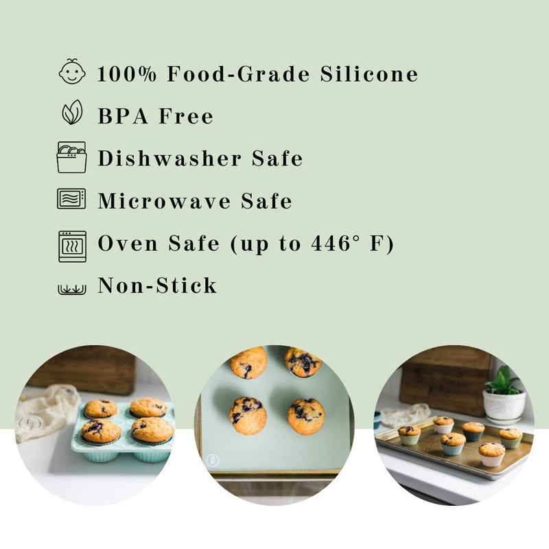 Reusable Silicone Baking Cups, Non-Toxic, BPA Free, Dishwasher Safe, Mini, 24... gallery