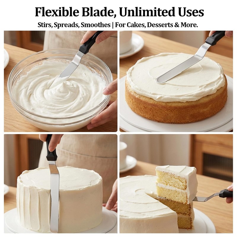Offset Icing Spatula Set Stainless Steel Angled Cake Spatula Decorating Tools... gallery