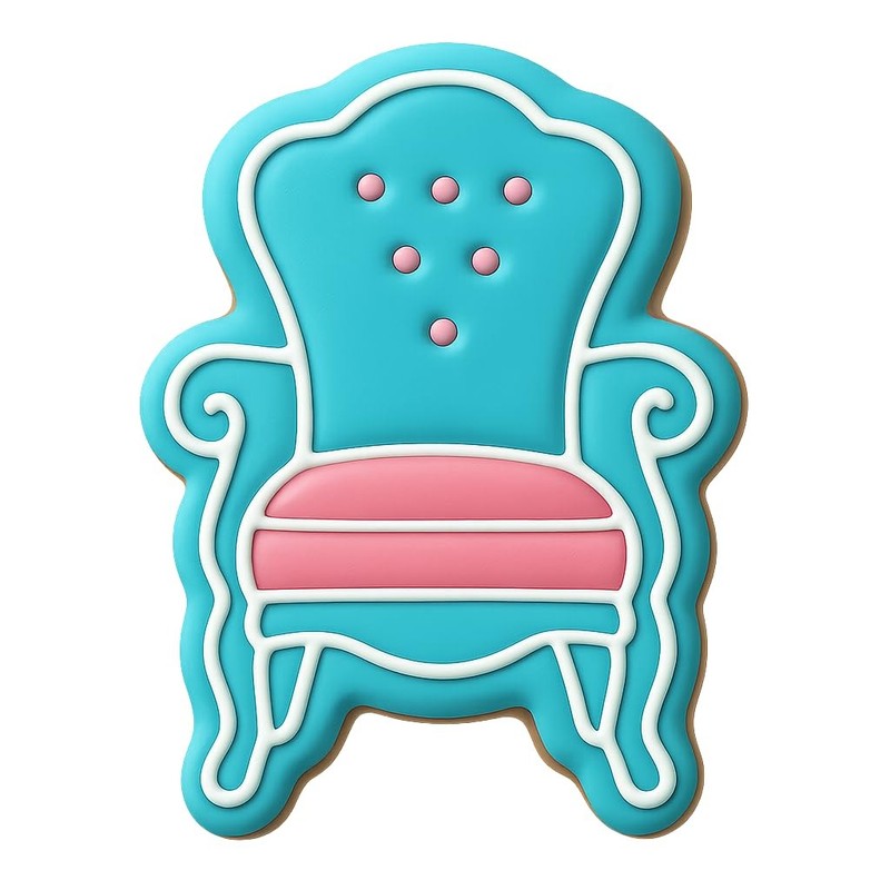 Victorian Velvet Armchair Cookie Cutter & Stamp, Fondant & Clay - 4x3.2 gallery