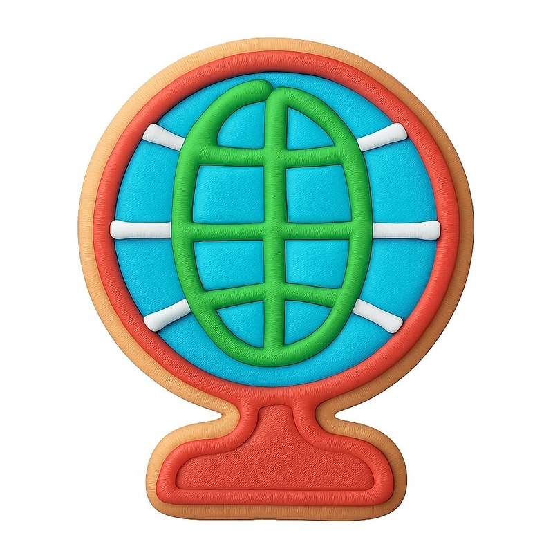 Y2K Nostalgia: Wireframe Globe Cookie Cutter & Stamp, Fondant & Clay - 4x5 gallery