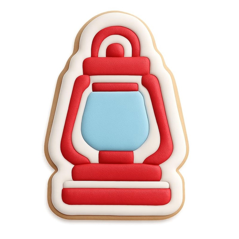 Camping Lantern Cookie Cutter & Stamp, Fondant & Clay - 4x3 gallery