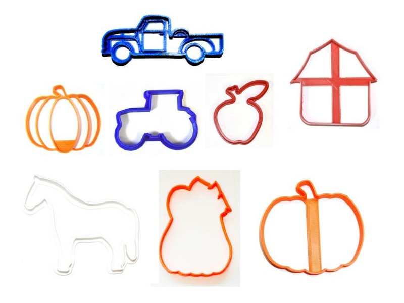 FALL FARM PUMPKIN PATCH COUNTRY BARN SCENE SET OF 8 COOKIE CUTTER USA PR1525