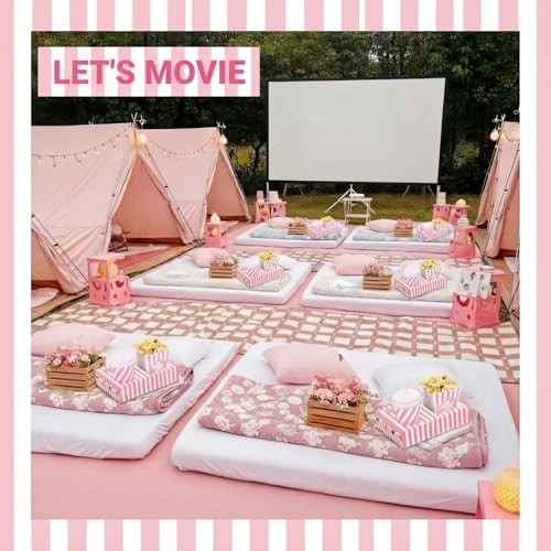 Dunzoom 20 Pcs Movie Night Supplies Movie Night Paper Snack Trays Pink Stripe gallery