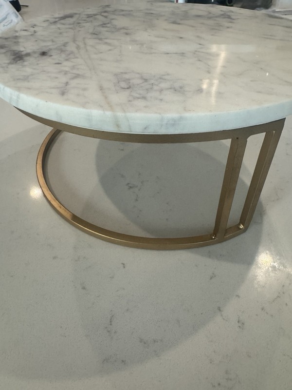 World Market Marble Pedestal Cake Stand/Server Large White Gold gallery