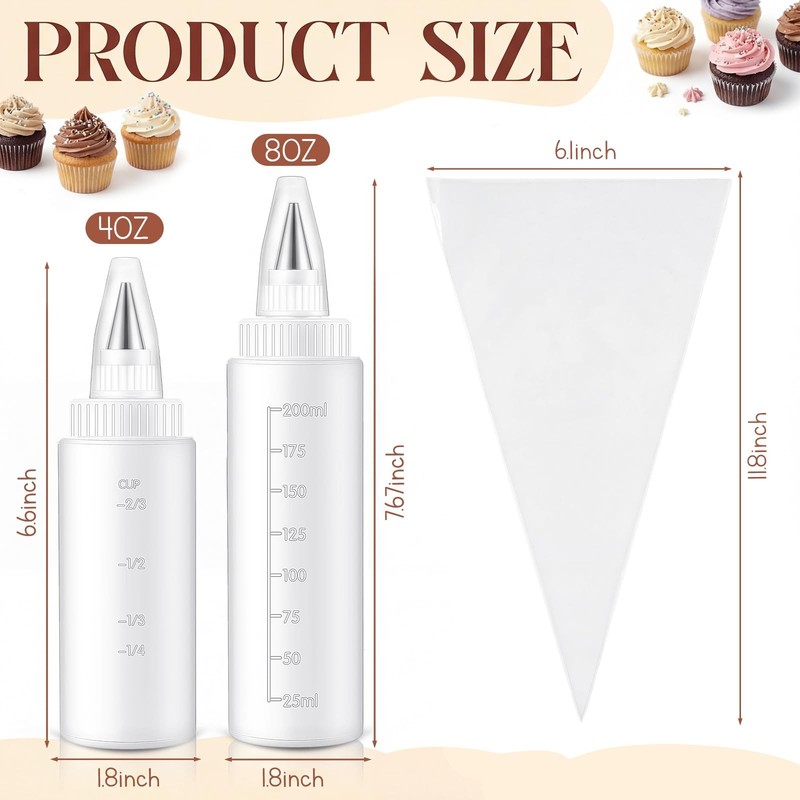 5 Pcs Piping Bottles and Piping Bags for Icing Cookie Decorating Supplies Pla... gallery