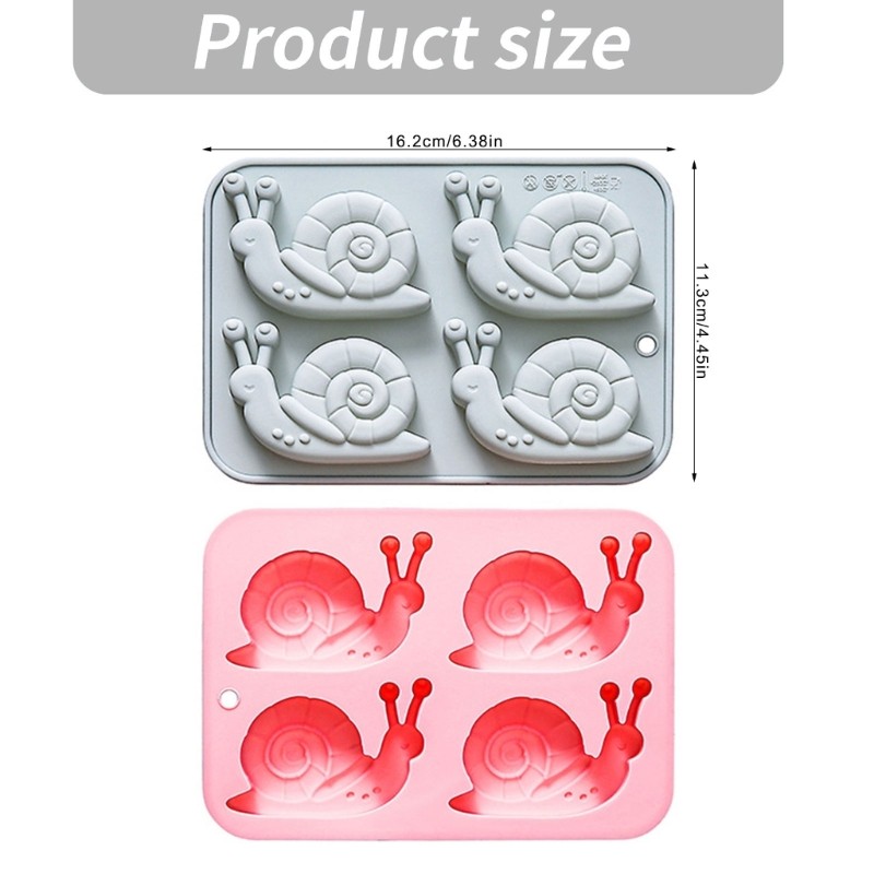 4 Cavities Snail Silicone Molds Multipurpose Cake Molds Freezer Safe for Baking gallery