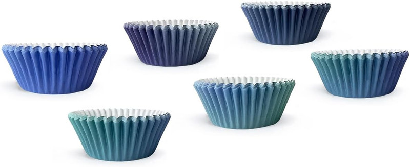 300PCS Mini Gradient Cupcake Liners Cupcake Cups 6 Designs Small Blue Gradient C gallery