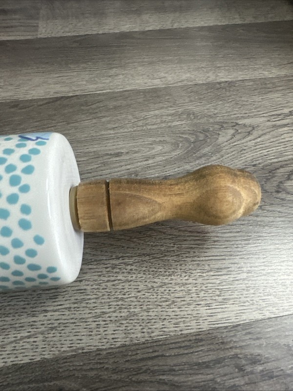 Pioneer Woman "Spring Melody" Floral Ceramic Rolling Pin Wood retired gallery