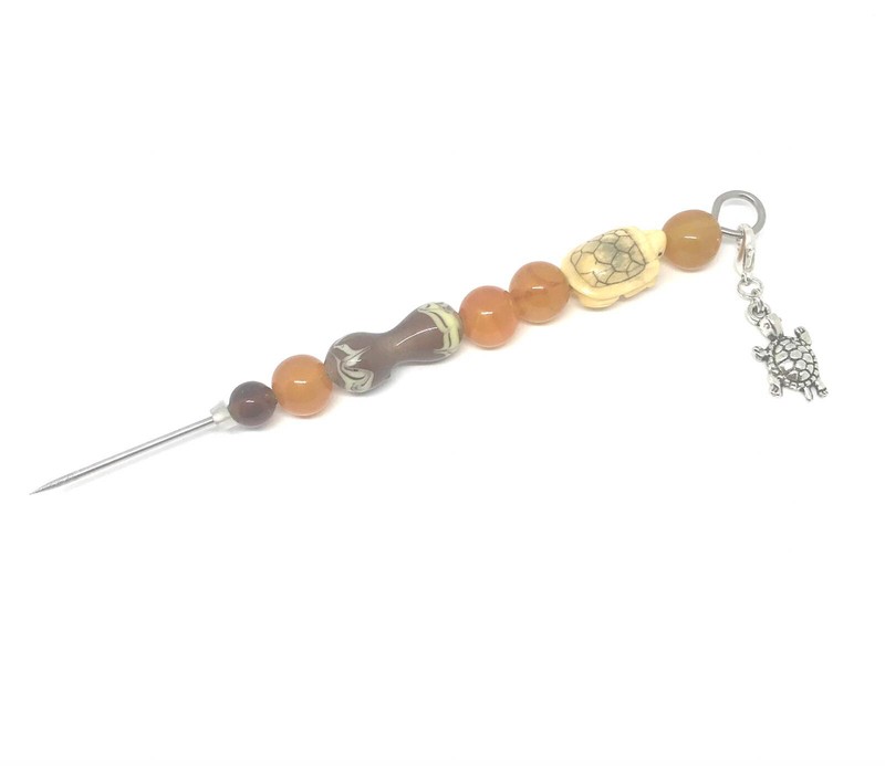 Cookie Cake Decorating Scribe - Carnelian Stone With Turtle Bone Bead 15cm gallery