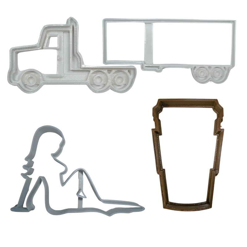 OVER THE ROAD TRUCK DRIVER TRUCKING THEME SET OF 4 COOKIE CUTTERS USA PR9031