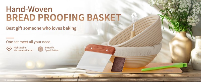 Banneton Bread Proofing Basket for Sourdough: 10 Inch Oval and 9 Inch gallery