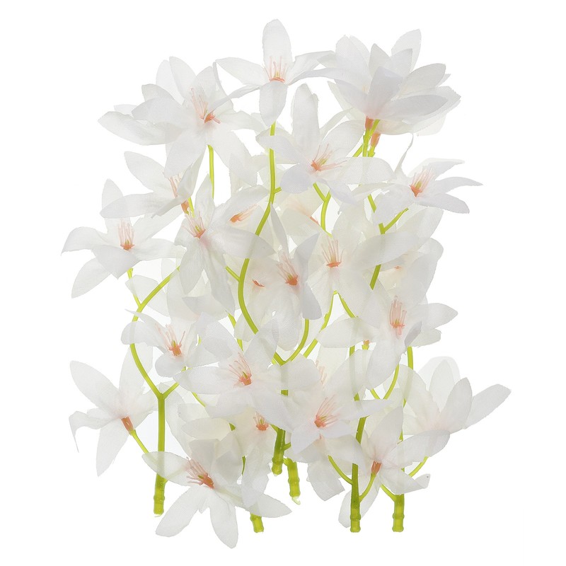 24Pcs 7" Artificial Orchid Flower Floating Candles Simulation Flower White