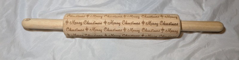 Wooden Rolling Pin With "Merry Christmas" Engraved gallery