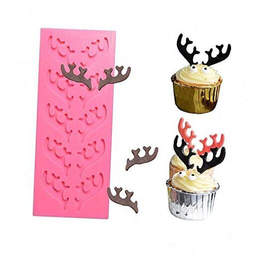 Deer Antler Shape Silicone Fondant Mold – Elk Stag Horn Gum Paste Chocolate