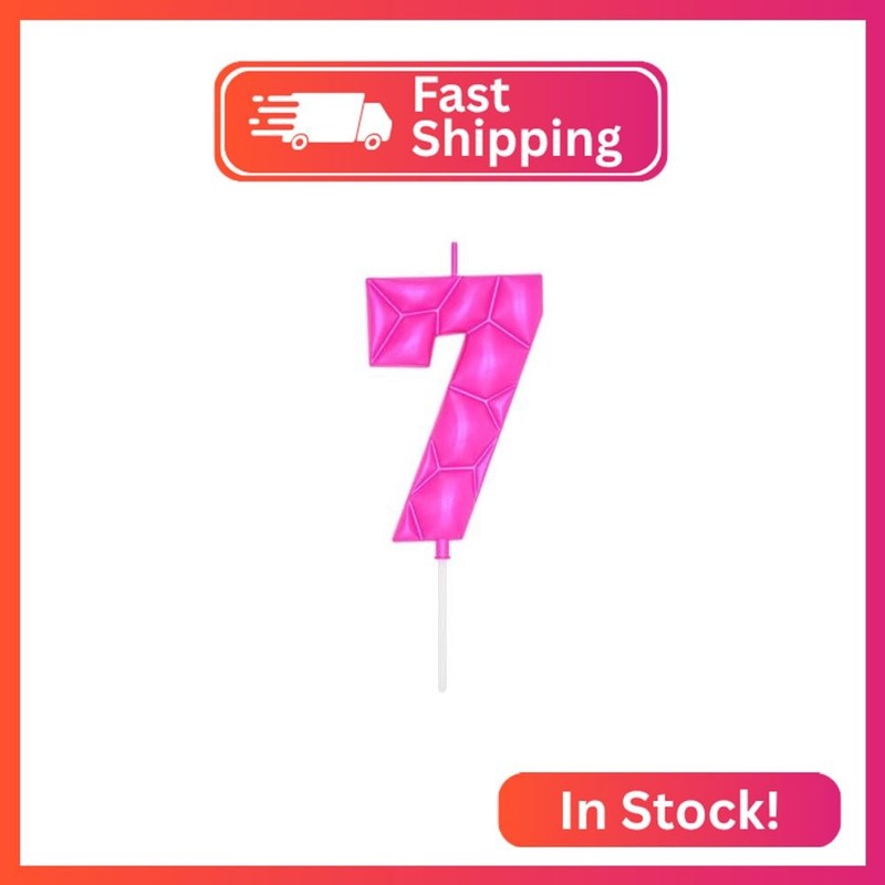 DERVENTA Large Birthday Candle Number 3D Bubble Style 3.7 inch Party Celebration