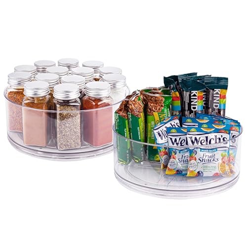 Oizeir Lazy Susan Turntable (2-Pack) - Clear Acrylic - Rotates 360° gallery
