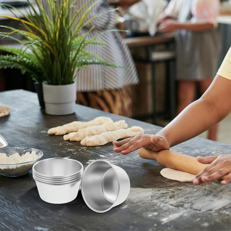 6 Pcs Mini Tart Pans Non-stick Coating Pudding Cup Moulds Pie Cups gallery