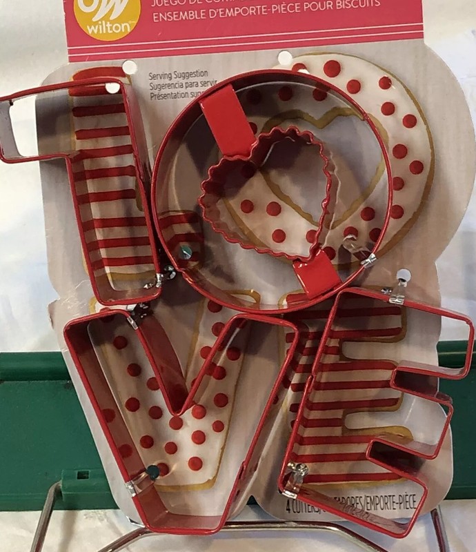 Wilton Cookie Cutter “Love” Red Metal Letters Set Novelty Valentine’s Day BN gallery