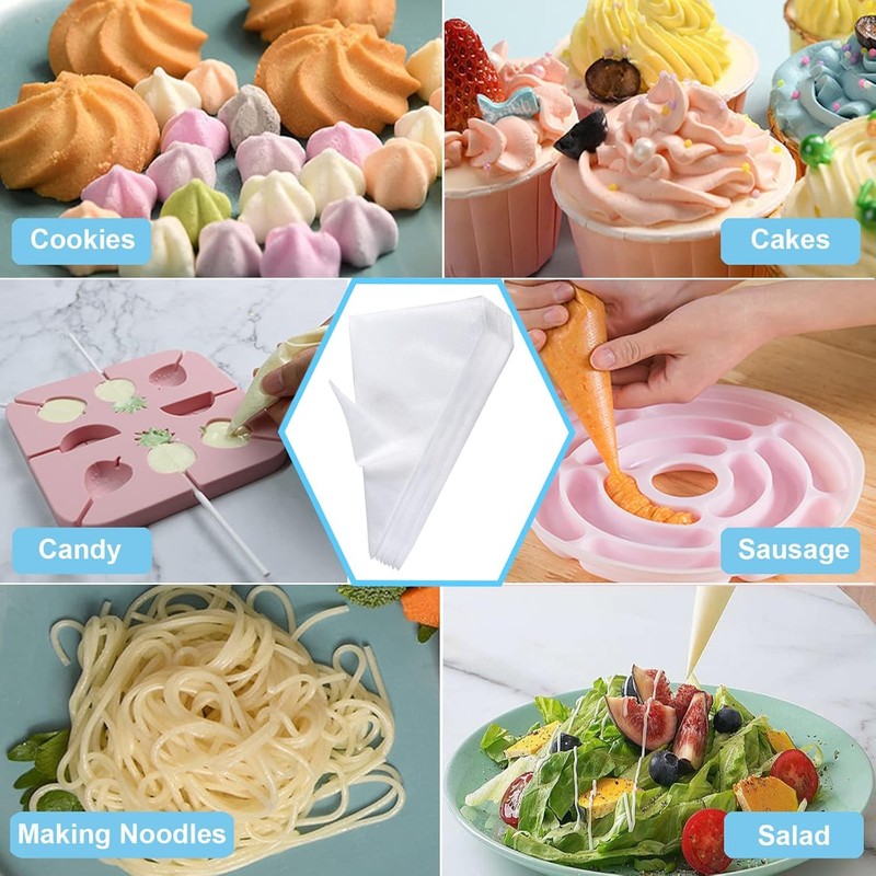 Piping Bags & Tips Set 100 12Inch Disposable Pastry Piping Bags Royal Icing gallery