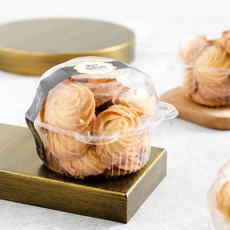 150 Pack Individual Cupcake Containers, Plastic Cupcake Holder with Lid, Sing... gallery