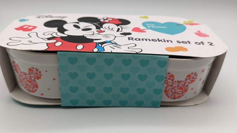 Disney Mickey & Minnie Ramekin Set of 2 Ceramic 3x2in Valentine's - NEW gallery