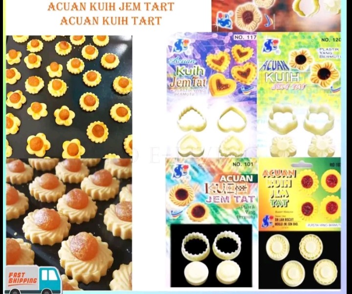 5 SET malaysia Pineapple Tart Jam Cookies Cutter Marmalade Linzer Christmas Mold