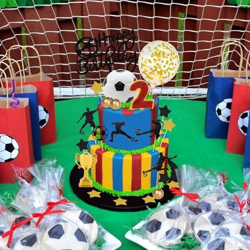 Cake Topper 29pcs Ball Player Cake Decorations Football Birthday Cake Soccer gallery