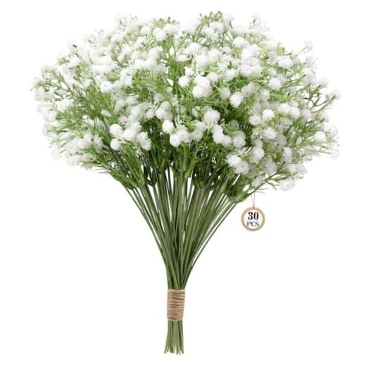 30 Pcs Babys Breath Artificial Flowers,White Baby Breath Fake Flowers Bulk |