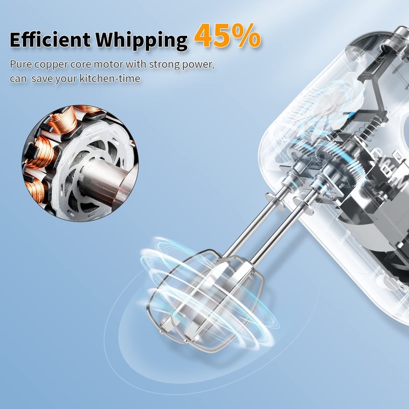 5-Speed Electric Hand Mixer with 5 Stainless Steel Accessories Whisk, Food Be... gallery