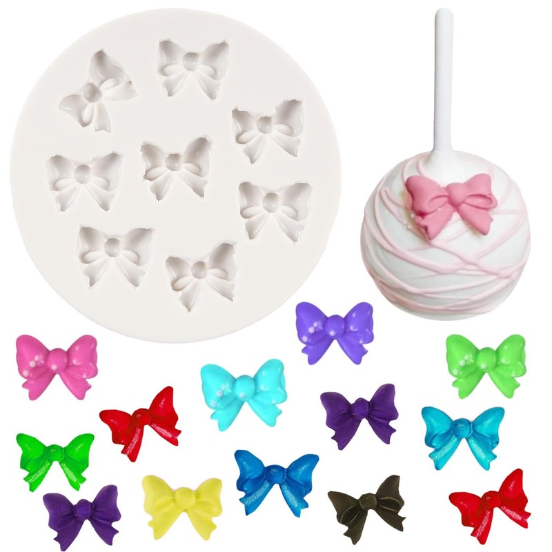 Mini Bows Silicone Fondant Molds Sugar Candy Cake Pop Bow Craft Molds For Cake D