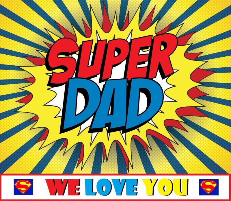 Father’s Day Super Dad Edible Cake Topper Decoration