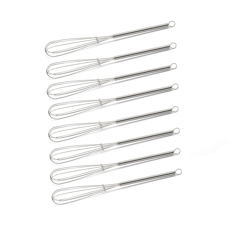 Mini Whisks 7 inch 8Pcs Stainless Whisk, Hand Egg Mixer for Flour Cake Egg, K…