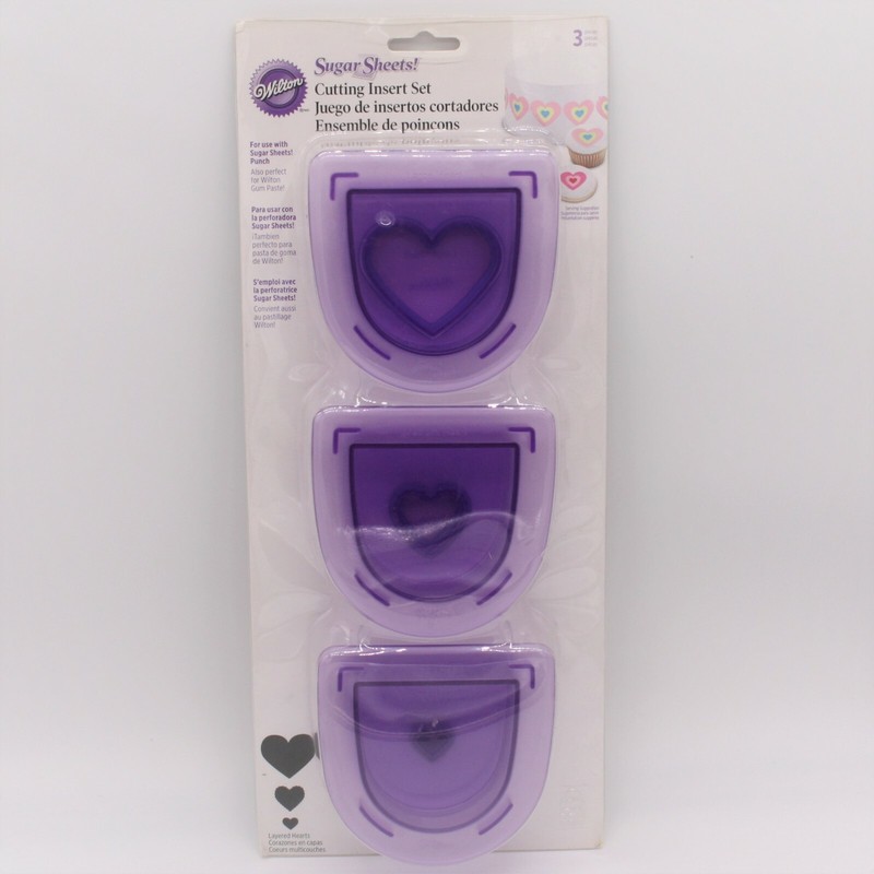 Wilton Cutting Insert Set Layered Hearts 3pc for Sugar Sheets & Gum Paste NEW gallery