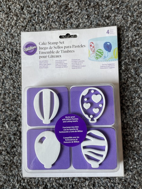 Wilton Cake Stamp Set – Balloon Designs – 4 Pack – New