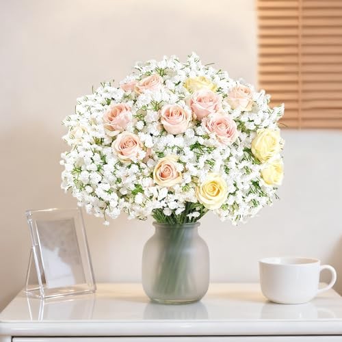 100Pcs Babys Breath Artificial Flowers-Gypsophila Babys Breath 100 Pcs White gallery