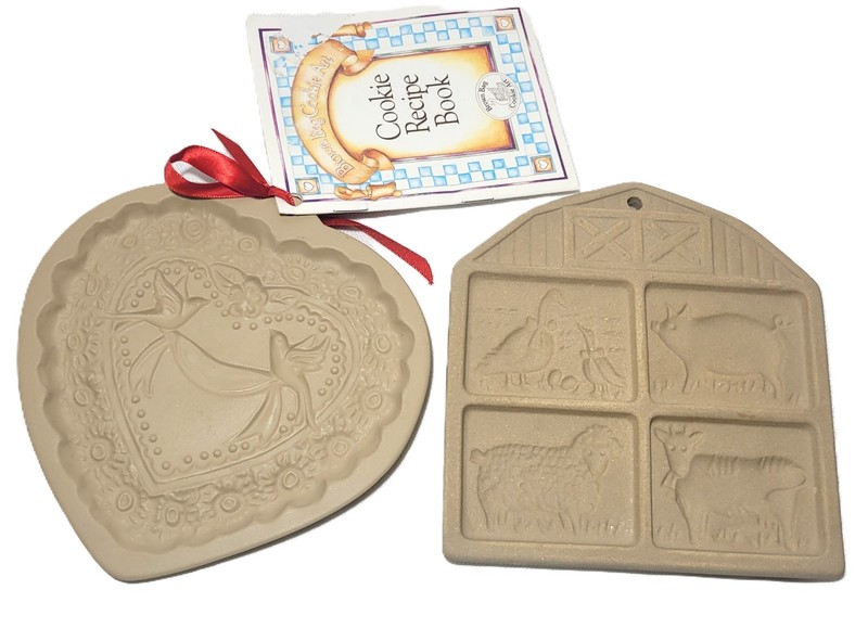 Vintage Brown Bag Love Birds & Pampered Chef Farmyard Friends Cookie Molds READ